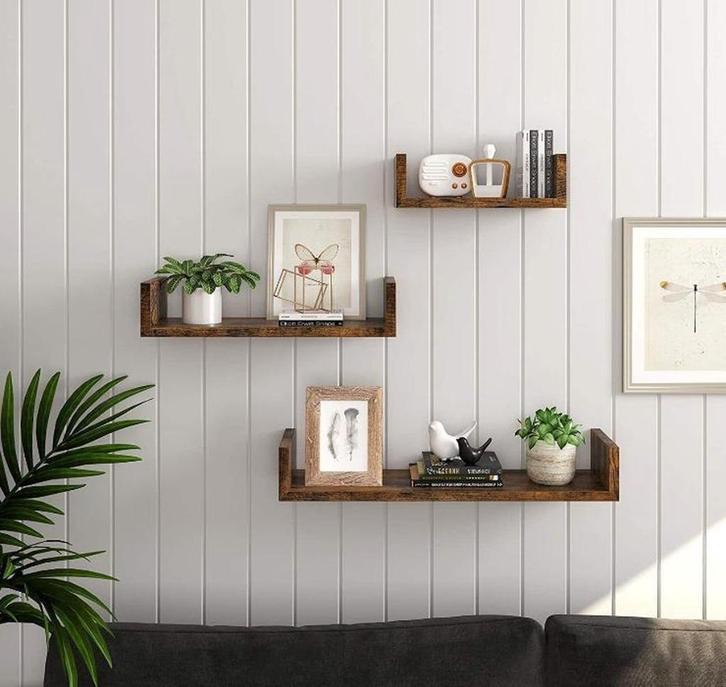 Wandplank - Hout - 3stuks - 67x21.6x20.6, Huis en Inrichting, Woonaccessoires | Wandplanken en Boekenplanken, Nieuw, Ophalen