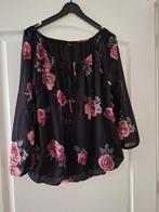 Zwarte blouson met rose rozen, Zwart, Maat 46/48 (XL) of groter, Ophalen of Verzenden, Zo goed als nieuw