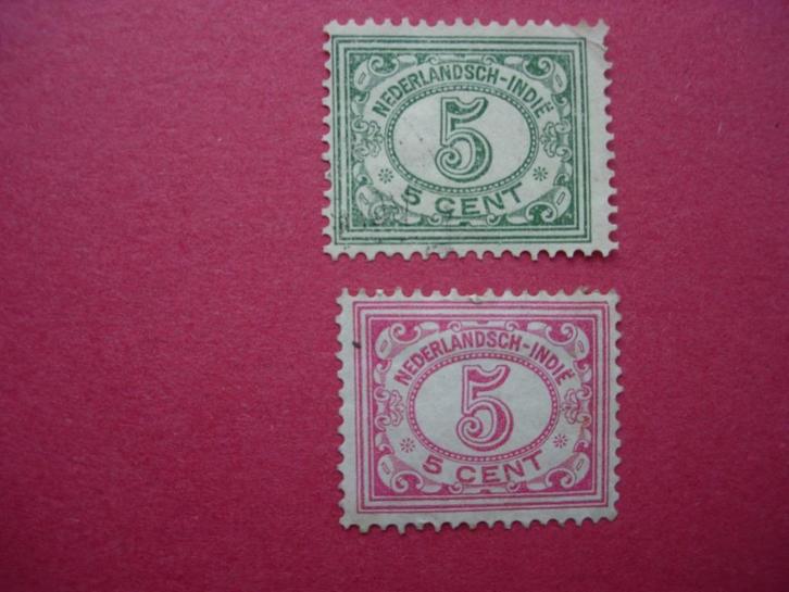 Ned. Indië 1912-1930 Cijfer 2 zegels van 5 cent, Postzegels en Munten, Postzegels | Nederlands-Indië en Nieuw-Guinea, Postfris