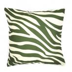 Kussenhoes Zebra | Olijf 44 x 44 cm, Huis en Inrichting, Woonaccessoires | Kussens, Nieuw, Beige, Vierkant, Verzenden