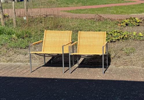 Martin Visser stoel SZ01 2x, Huis en Inrichting, Stoelen, Zo goed als nieuw, Twee, Metaal, Riet of Rotan, Ophalen of Verzenden