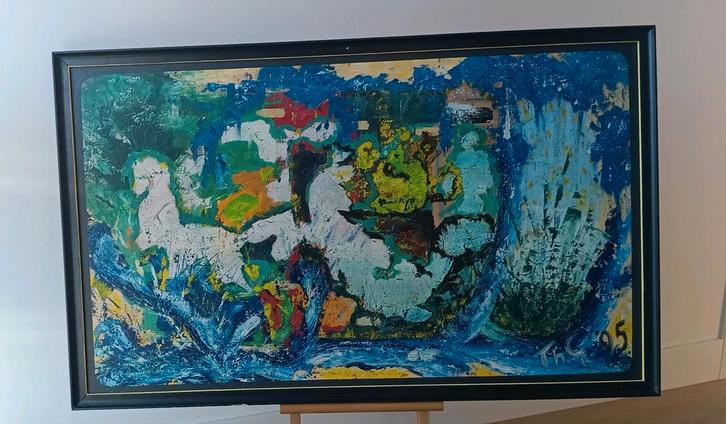 Abstract, Theo Gerritsen, Zutphen, "Penelope".heldere kleur, Antiek en Kunst, Kunst | Schilderijen | Abstract, Ophalen of Verzenden