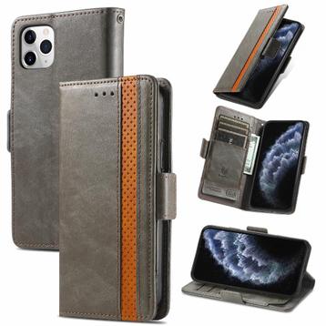 Luxe PU-leer Wallet Case Set voor iPhone 11 Pro Max _ Grijs