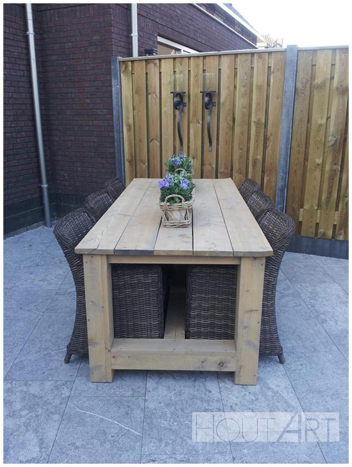 Kloostertafel / eettafel van steigerhout, Tuin en Terras, Tuintafels, Nieuw, Rechthoekig, Hout, Ophalen of Verzenden