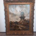 Peter Job ( 1884-1957 ) landschap met molen, Antiek en Kunst, Ophalen of Verzenden