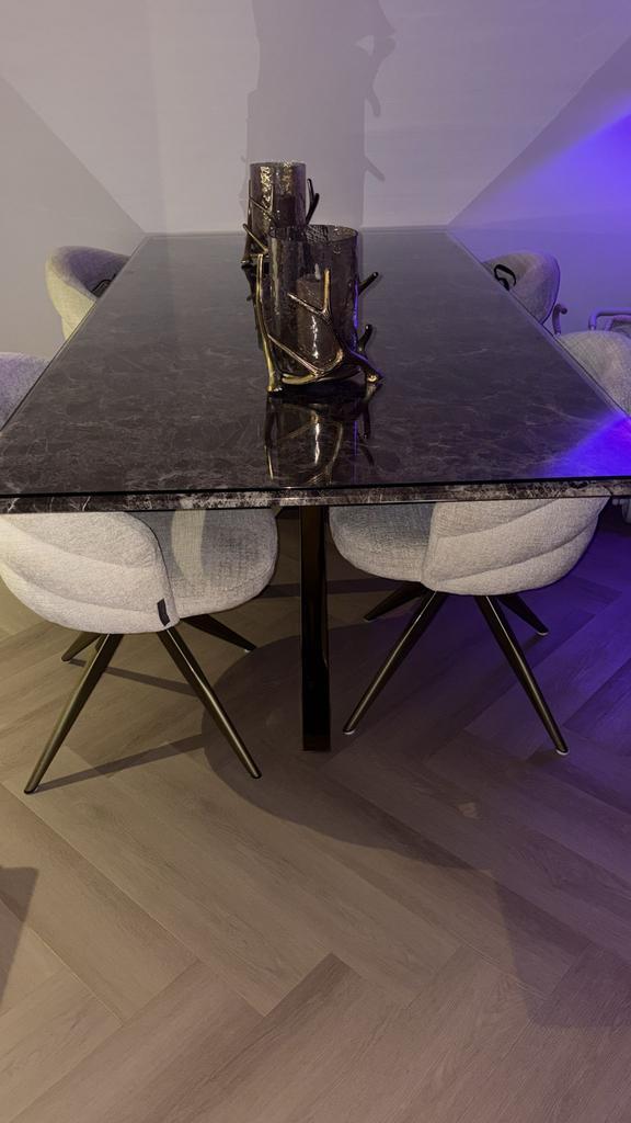 Richmond Marmeren Eettafel - inclusief glasplaat, Huis en Inrichting, Tafels | Salontafels, Zo goed als nieuw, 75 cm of meer, 50 tot 100 cm