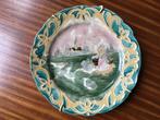 Antiek  majolica bord. 22 cm.  Nederlands., Ophalen of Verzenden