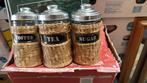 Koffie Thee Suiker potten glas vintage, Ophalen of Verzenden