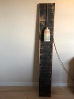 Art deco lamp houten plank, Huis en Inrichting, Lampen | Vloerlampen, Art deco, 100 tot 150 cm, Gebruikt, Hout