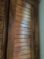 Garderobekast louvre schuifdeur echte teakhout, 200 cm of meer, Teakhout, Ophalen of Verzenden, Zo goed als nieuw