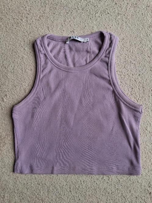 Lila paars topje NA-KD maat S, Kleding | Dames, Tops, Zo goed als nieuw, Maat 36 (S), Paars, Zonder mouw, Ophalen of Verzenden
