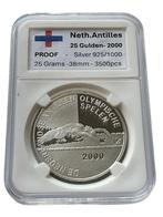 Nederlandse Antillen 25 Gulden 2000 PROOF Zilver, Ophalen of Verzenden, Midden-Amerika, Losse munt, Zilver