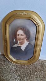 Oude fotolijst met bol glas, Antiek en Kunst, Ophalen of Verzenden