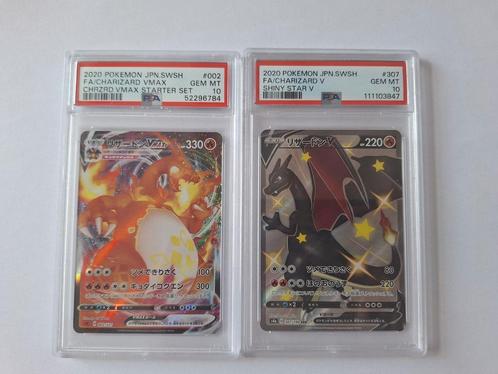 Pokemon kaarten psa 10 charizard shiny v 307 en 002, Hobby en Vrije tijd, Verzamelkaartspellen | Yu-gi-Oh!, Nieuw, Meerdere kaarten
