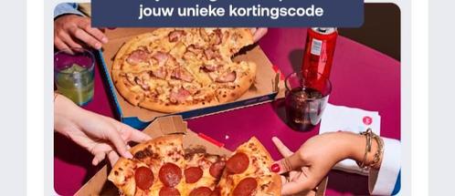 Kortingscode 065129689598 pizza Domino’s, Tickets en Kaartjes, Kortingen en Cadeaubonnen, Drie personen of meer, Overige typen