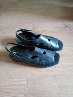 Mooie zwarte leren sandalen mt 39 Verhulst, Zwart, Verhulst, Zo goed als nieuw, Sandalen of Muiltjes