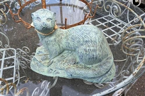 Tuinbeeld Marter 34 cm lang en 25 cm hoog is van aluminium, Antiek en Kunst, Curiosa en Brocante, Ophalen