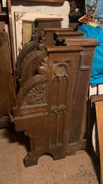 Oude antieke eiken kerkbank delen, Ophalen of Verzenden