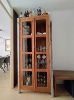 Teakhouten kast, Ophalen, Glas, 200 cm of meer, 50 tot 100 cm