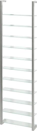 Spinder Design DVD/CD Rek - Staal & Glas - 7 Planken, Ophalen, Gebruikt