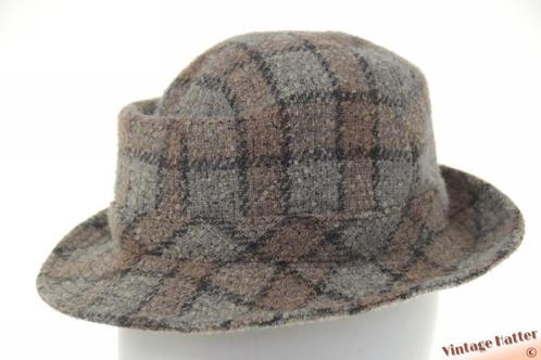 Vintage Vissershoed Wegener licht grijs beige geruit 55 = S, Kleding | Heren, Hoeden en Petten, Gedragen, Hoed, 57 cm (M, 7⅛ inch) of minder