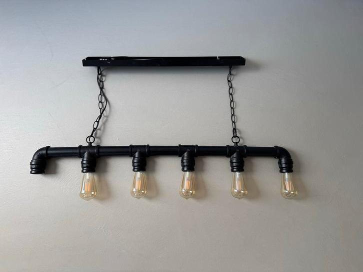 Industriële zwarte design lamp, Huis en Inrichting, Lampen | Wandlampen, Zo goed als nieuw, Metaal, Ophalen