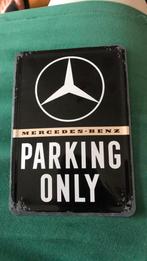Blikken postkaart ‘parking only’ mercedes benz, Ophalen of Verzenden, Nieuw, Auto's