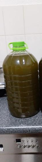 Olijfolie, Huis en Inrichting, Woonaccessoires | Vazen, Overige kleuren, Ophalen of Verzenden, Minder dan 50 cm, Glas