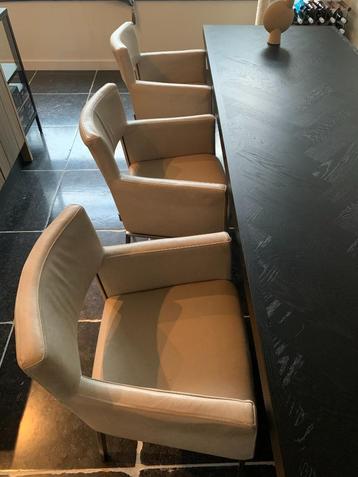 Eettafel stoelen - wit - leer beschikbaar voor biedingen