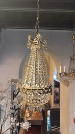 Antieke oude franse zak peer kroonluchter kristal lamp, Ophalen of Verzenden