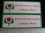 2x sticker recreatiecentrum camping de bergen wanroij logo, Verzenden, Zo goed als nieuw, Bedrijf of Vereniging