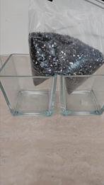 Gratis Glazen bakken met decoratie steentjes, Huis en Inrichting, Woonaccessoires | Overige, Ophalen, Zo goed als nieuw