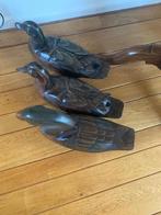 2 houten eenden 1 houten zwaan, Antiek en Kunst, Ophalen