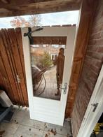 Hardhouten achterdeur 5 punts sluiting, Doe-het-zelf en Verbouw, Deuren en Horren, Ophalen, Zo goed als nieuw, Buitendeur, 200 tot 215 cm