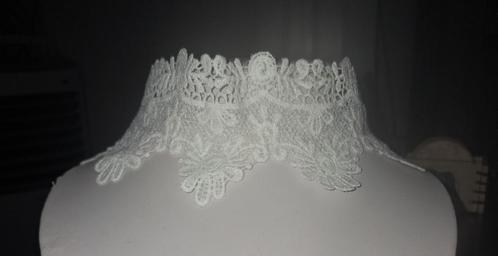 Mooie nieuwe wit kanten brede gothic ketting, Sieraden, Tassen en Uiterlijk, Kettingen, Nieuw, Overige materialen, Wit, Verstelbaar