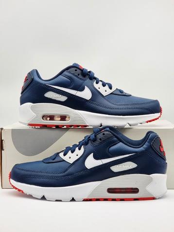 Nike air max 90 GS - leather obsidian track red - size 40 beschikbaar voor biedingen