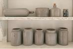 grijs gres inmaakpotten kruik zoutpot inktkruik mosterdpotje, Antiek en Kunst, Ophalen of Verzenden