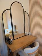 Vintage Hollywood Regency spiegel kaptafel messing, Ophalen, 50 tot 100 cm, Minder dan 100 cm