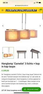 Mooi drie licht met dubbele kappen, Ophalen of Verzenden, Gebruikt, Minder dan 50 cm