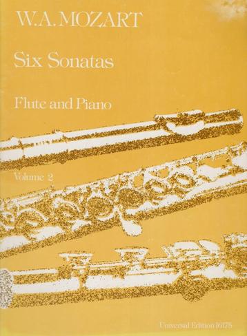 W.A.MOZART - Six Sonates - Flute and Piano - Volume 2 beschikbaar voor biedingen
