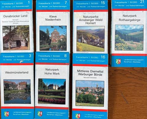 Topografische kaarten Duitsland NRW 7x, Boeken, Atlassen en Landkaarten, Gelezen, Landkaart, Duitsland, 1800 tot 2000, Ophalen