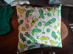 Kussen met Pickle Rick Print, Ophalen of Verzenden, Zo goed als nieuw, Groen, Vierkant