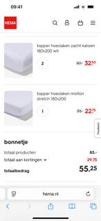 Gloednieuw Hema beddengoed voor topper topmatras 180x200, Ophalen, Nieuw, Tweepersoons, Wit