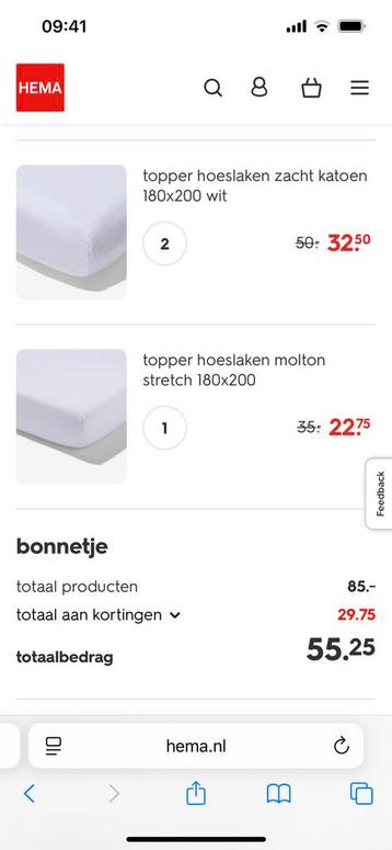 Gloednieuw Hema beddengoed voor topper topmatras 180x200 beschikbaar voor biedingen