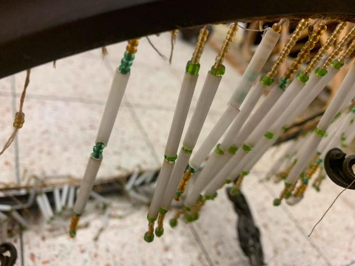 Antieke Boeren Lamp met Kralen Ring - Restauratieproject, Antiek en Kunst, Antiek | Lampen, Ophalen