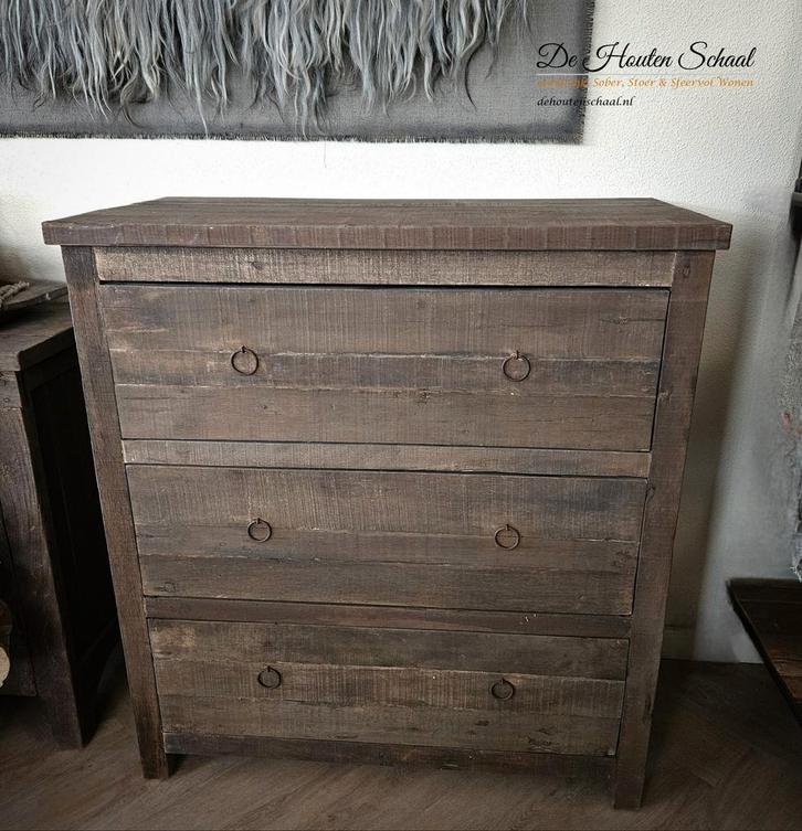 Driftwood Ladekast, Huis en Inrichting, Kasten | Ladekasten, Nieuw, Minder dan 100 cm, 50 tot 100 cm, 25 tot 50 cm, 3 of 4 laden