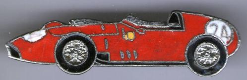 F1 racewagen rood op zilverkleurig auto broche ( F_257 ), Verzamelen, Speldjes, Pins en Buttons, Nieuw, Speldje of Pin, Sport
