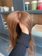 Topper bruin rood 100% virgin human hair groot toupet!, Pruik of Haarverlenging, Nieuw, ?, ?