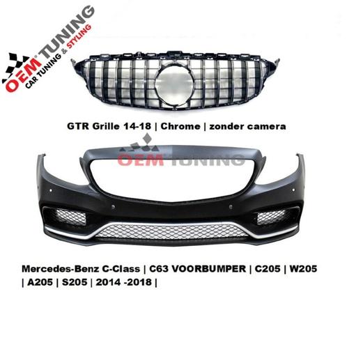 C63 VOORBUMPER | C205 W205 A205 S205 | 2014-2018| GTR Chrome, Auto diversen, Tuning en Styling, Ophalen of Verzenden