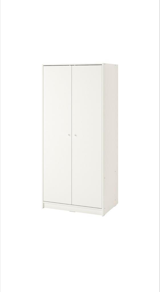 Witte Ikea Kleppstad kledingkast met 2 deuren, Huis en Inrichting, Kasten | Kledingkasten, Zo goed als nieuw, 150 tot 200 cm, 50 tot 100 cm